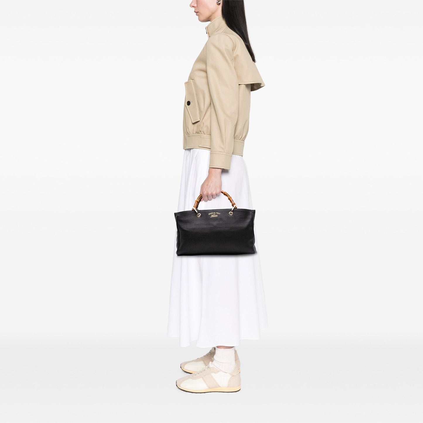 Gucci Medium Calfskin Bamboo Shopper Satchel