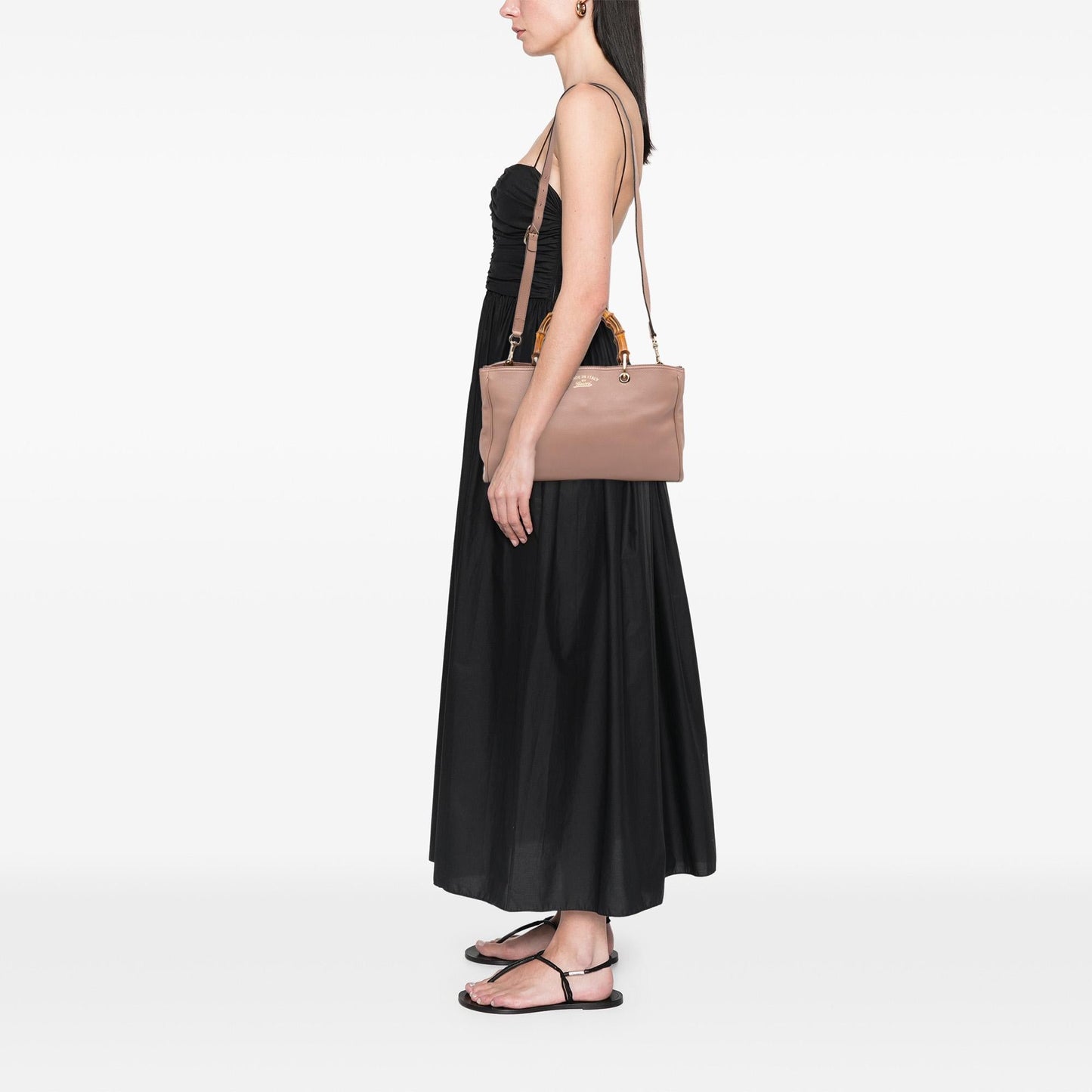 Gucci Medium Calfskin Bamboo Shopper Satchel