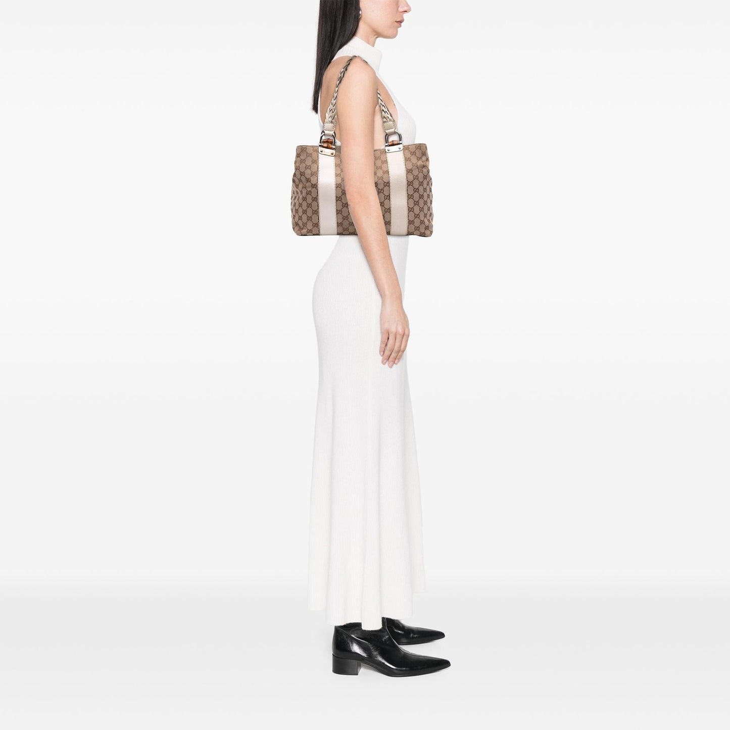 Gucci Medium GG Canvas Bamboo Libeccio Tote