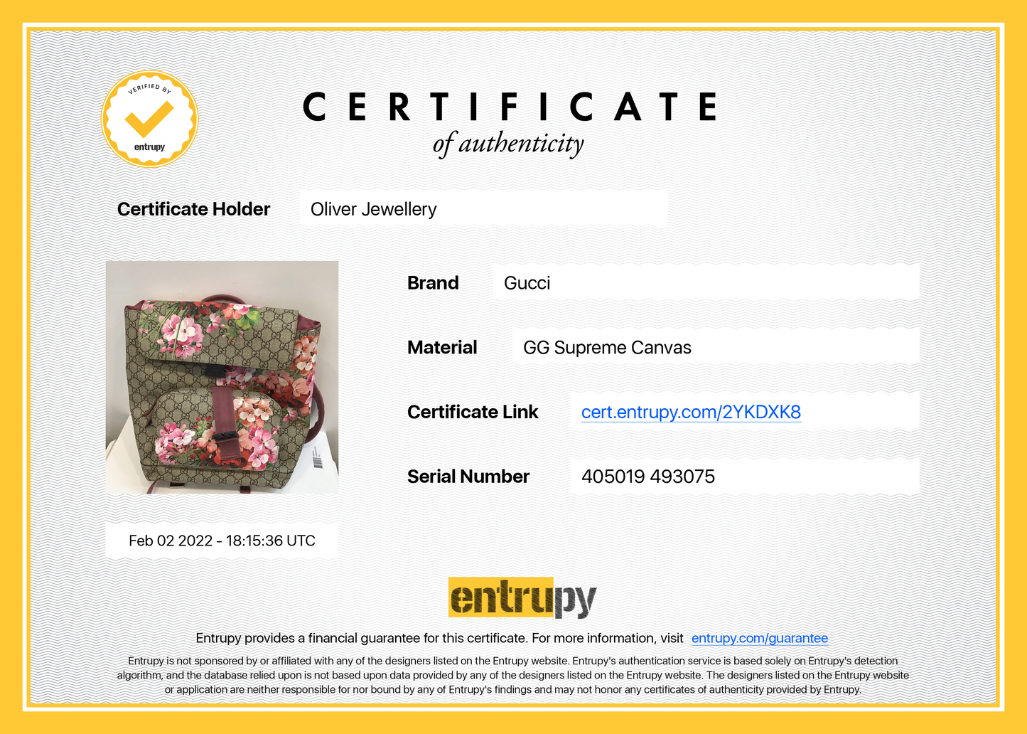 Gucci Medium GG Supreme Blooms Backpack