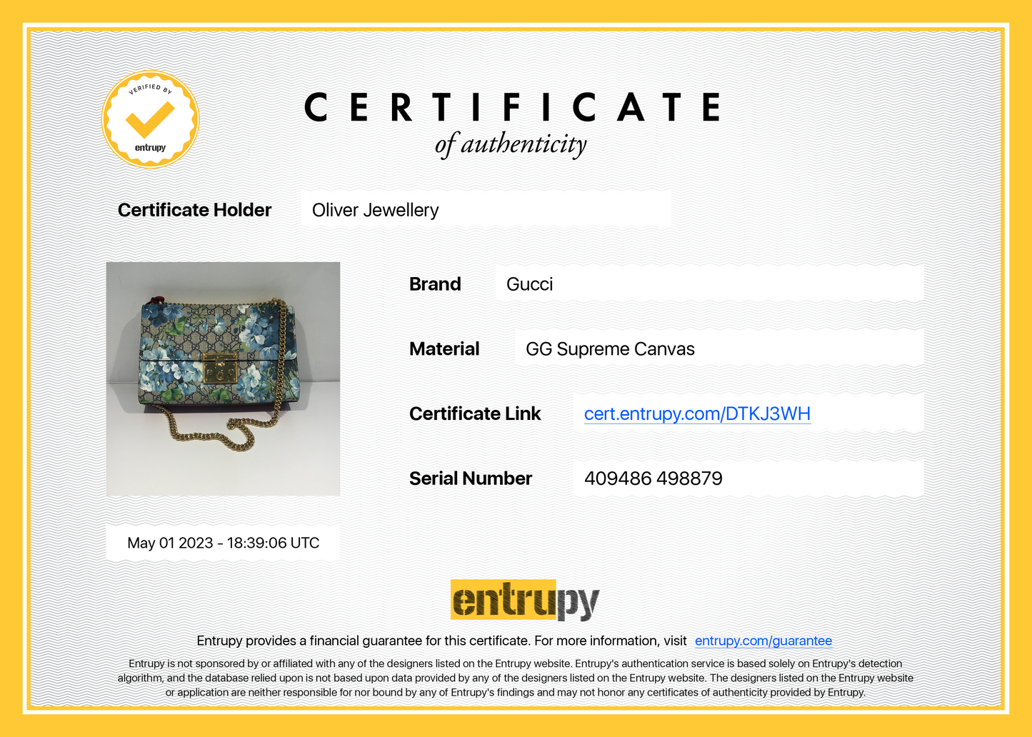 Gucci Medium GG Supreme Blooms Padlock Shoulder Bag