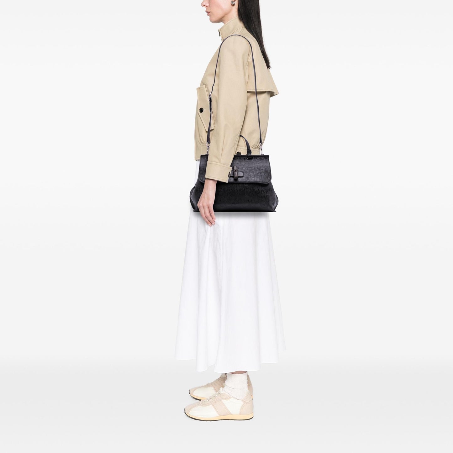 Gucci Medium Leather Bamboo Daily Satchel