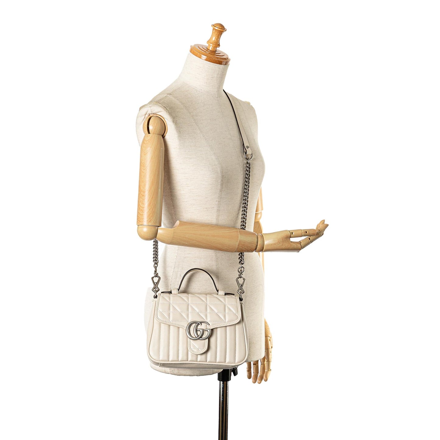 Gucci Mini GG Marmont Aria Matelasse Top Handle Bag (SHG-qPhLbm)