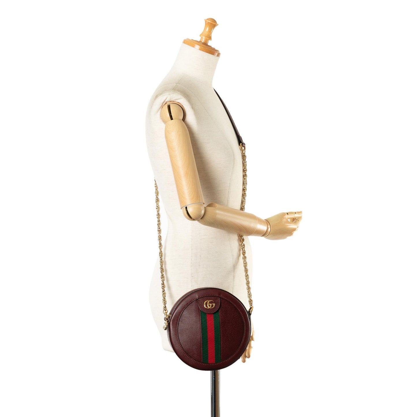 Gucci Mini Round Ophidia Leather Crossbody Bag (SHG-1IdXbq)