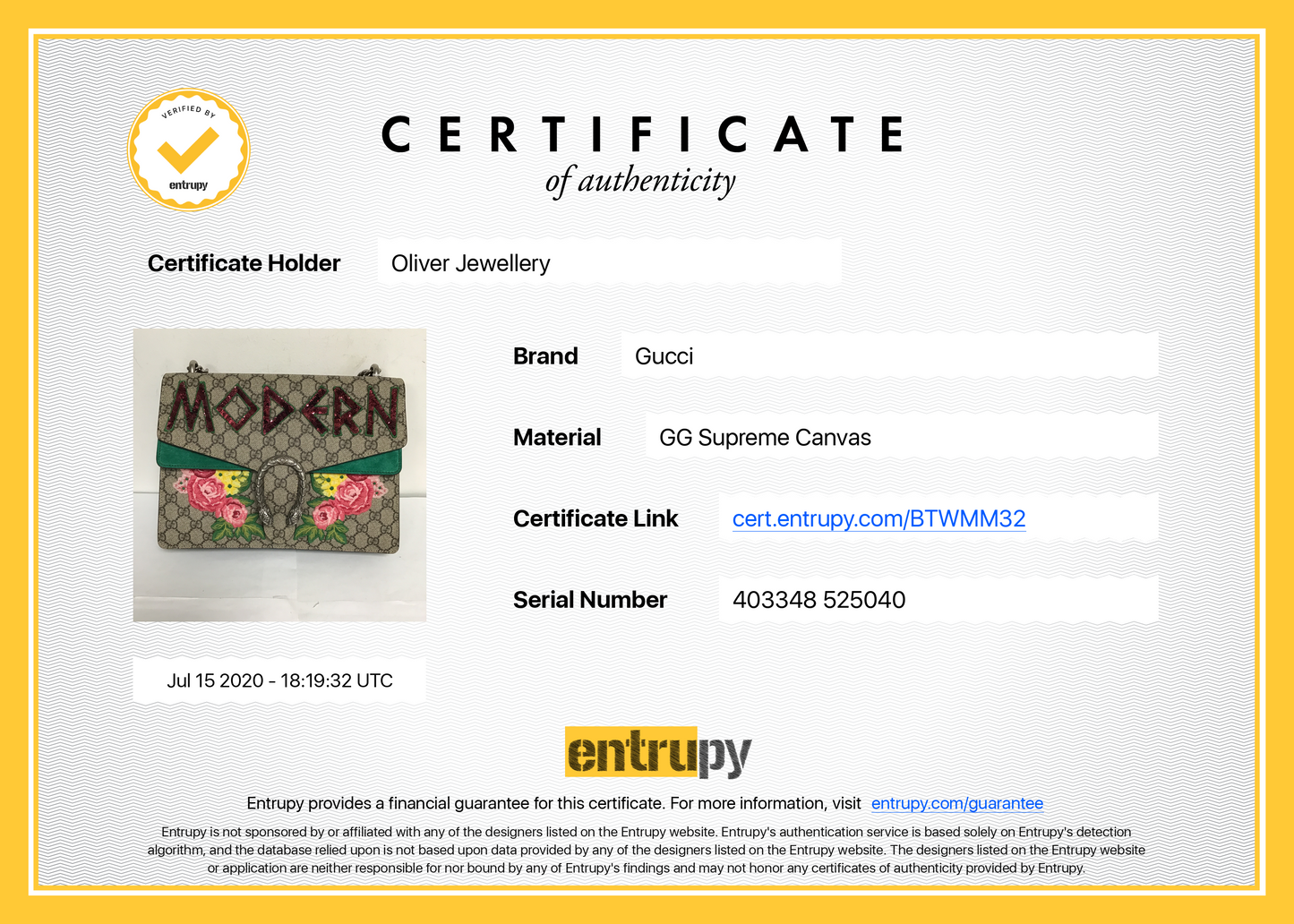 Gucci Modern GG Supreme Medium Dionysus Bag