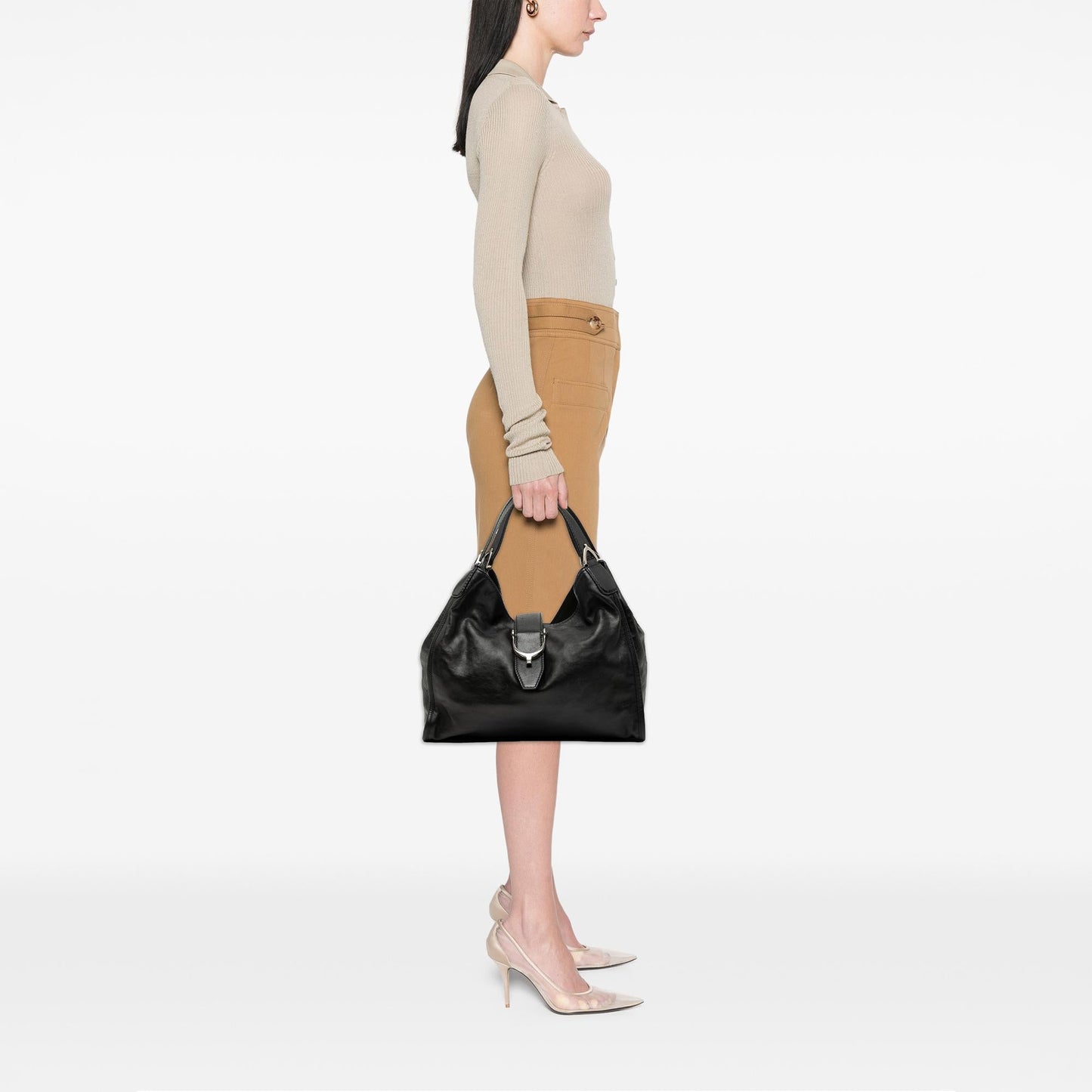 Gucci Nubuck Soft Stirrup Tote