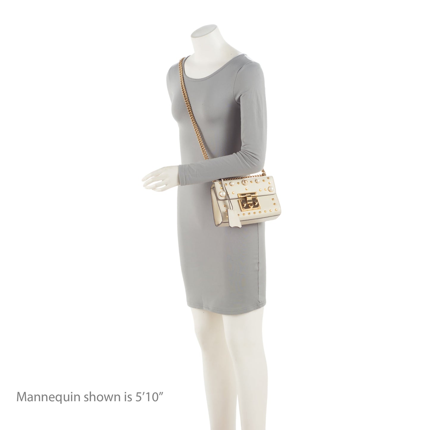 Gucci Pearl Embellished Leather Padlock Small Shoulder Bag (SHF-2JmpQy)