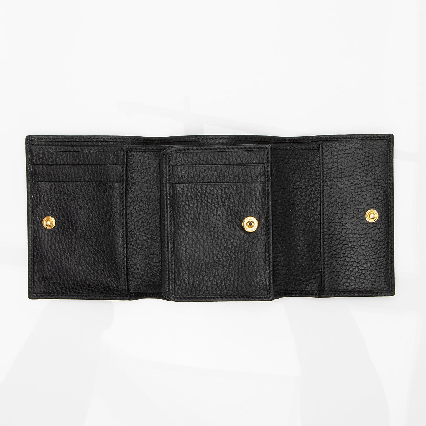 Gucci Pebbled Leather GG Marmont Small Tri-Fold Wallet (SHF-23499)