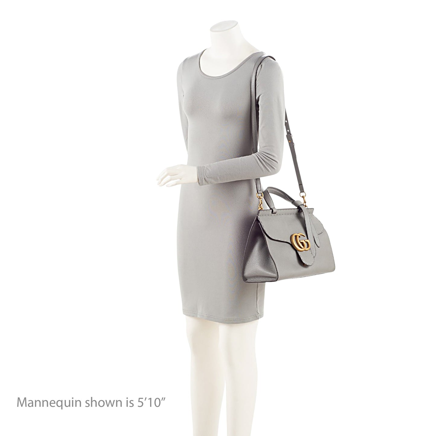 Gucci Pebbled Leather GG Marmont Top Handle