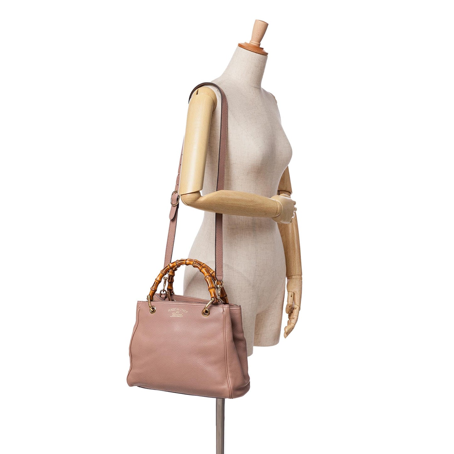 Gucci Small Calfskin Bamboo Shopper Satchel