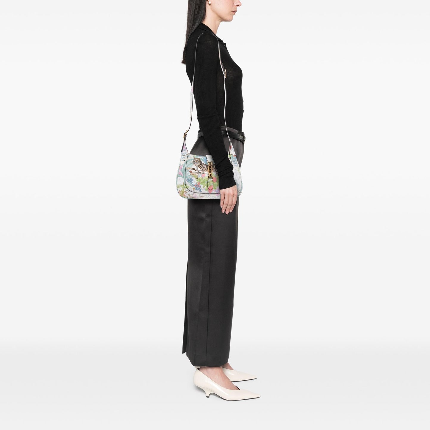 Gucci Small Calfskin Tiger Jackie 1961 Crossbody