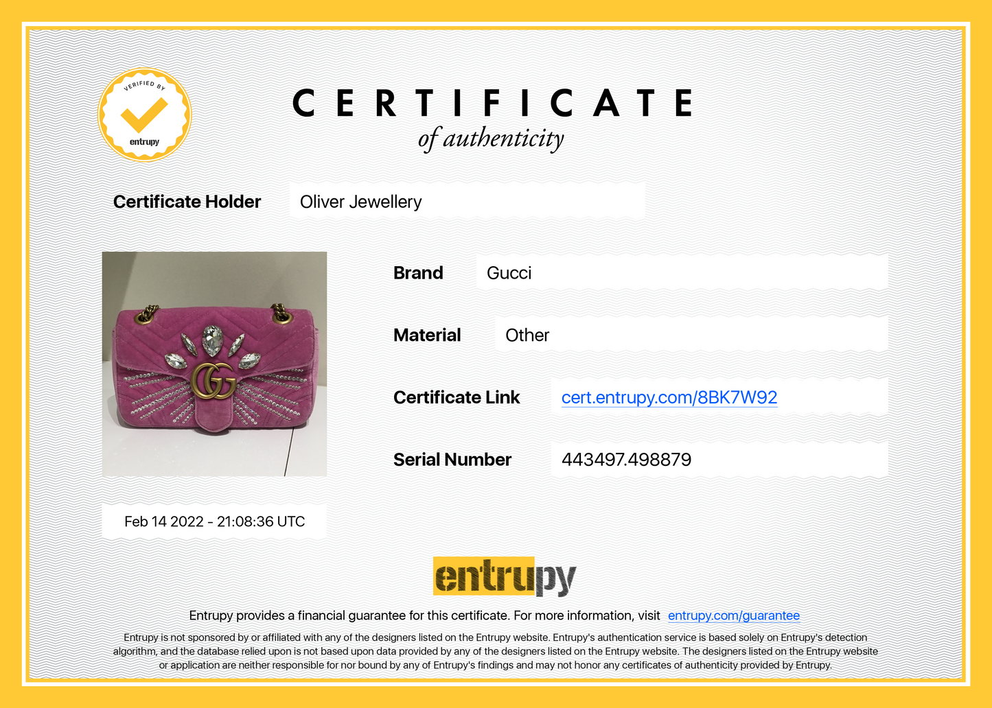 Gucci Small GG Marmont Matelasse Velvet Crystal Shoulder Bag