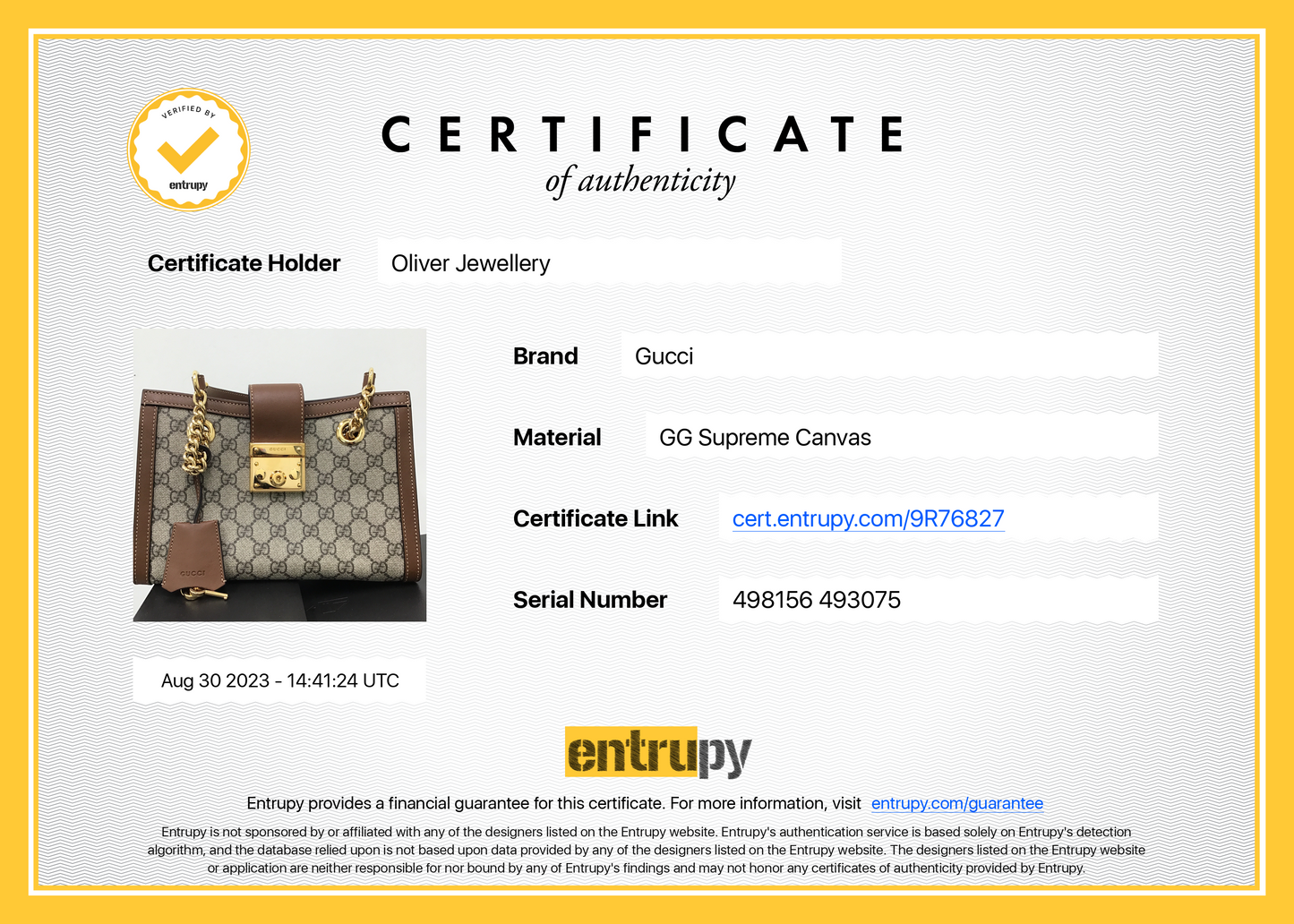Gucci Small GG Supreme Padlock Shoulder Bag