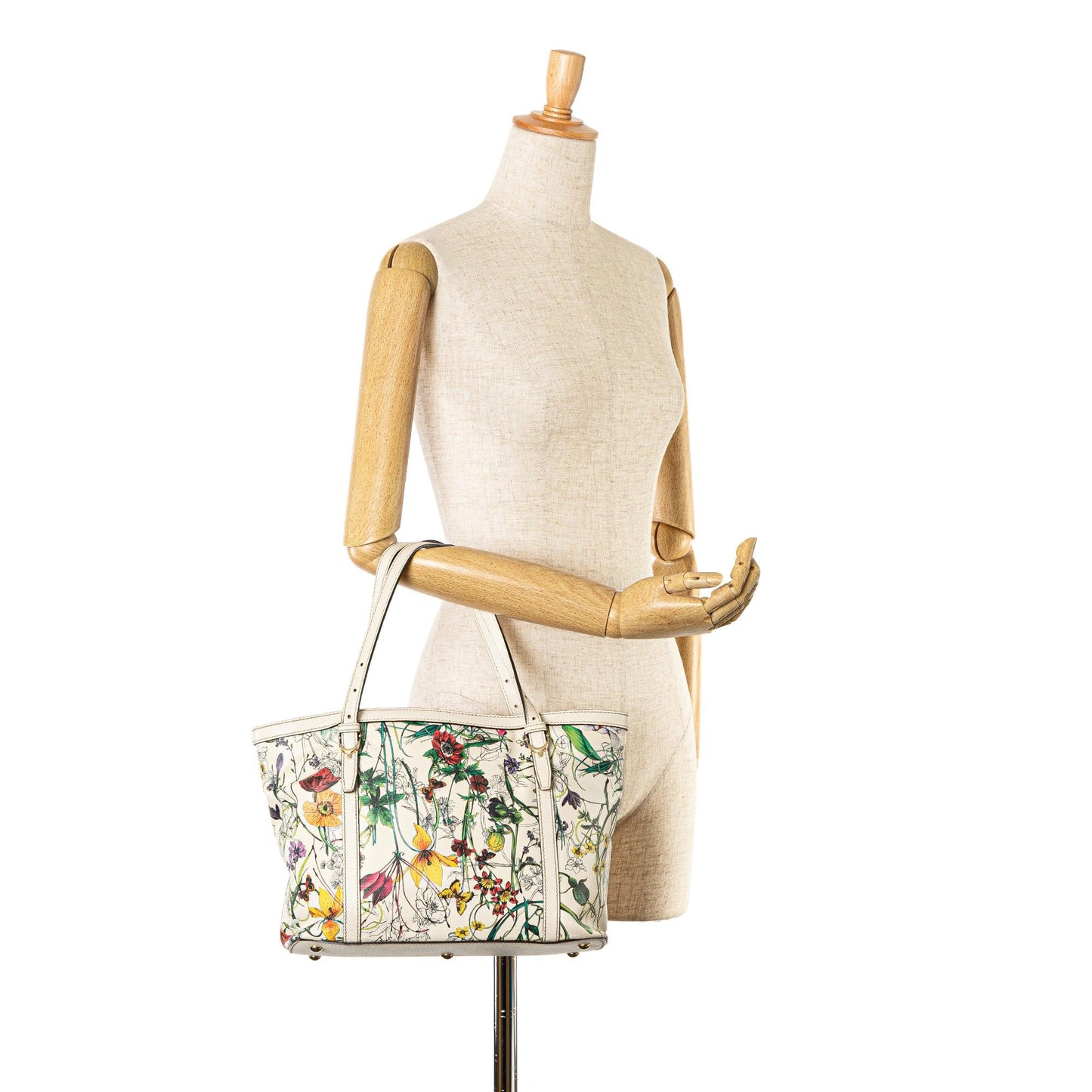 Gucci Small Leather Flora Nice Tote (SHG-PeGDJg)