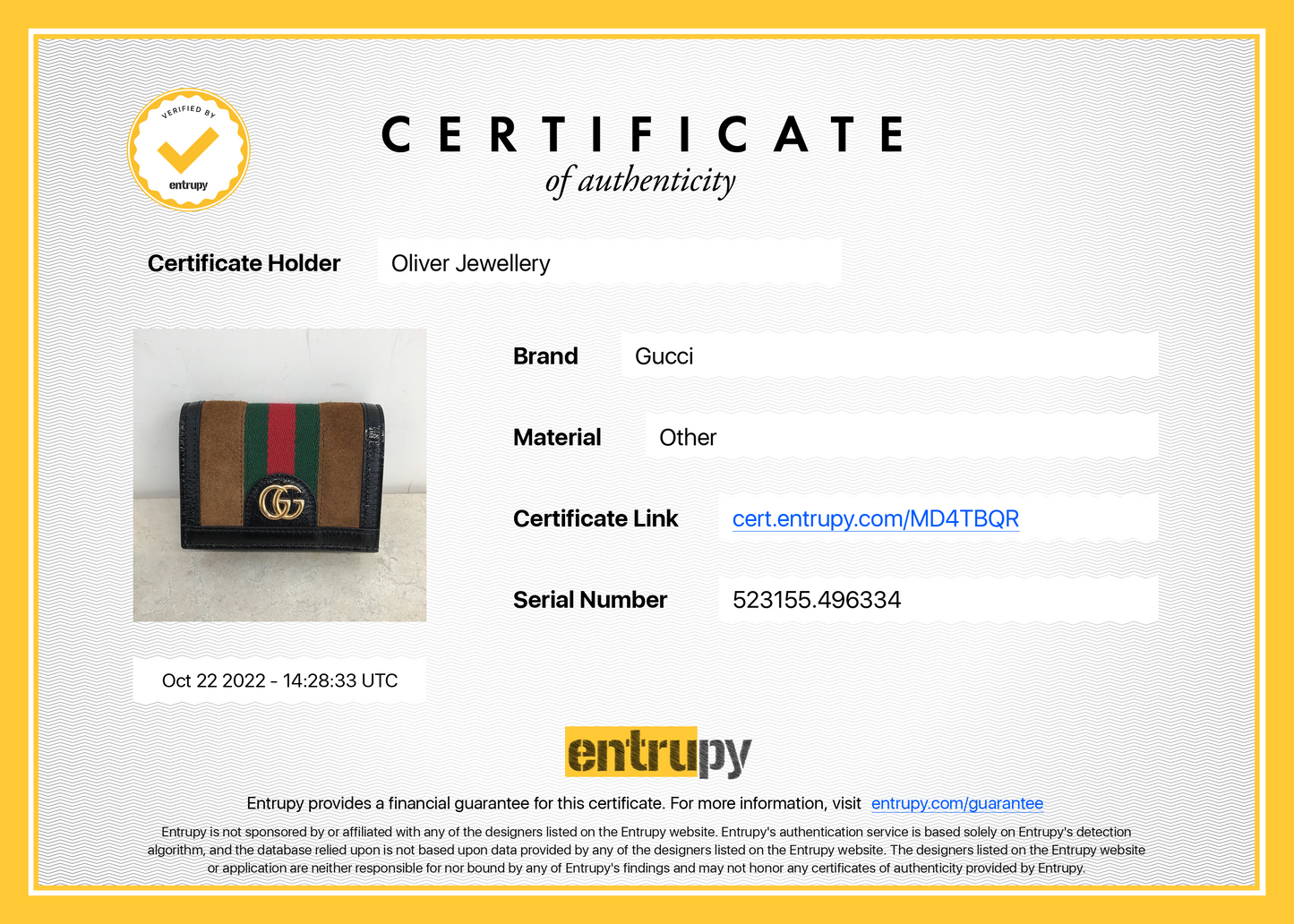 Gucci Suede Ophidia GG Card Case Wallet