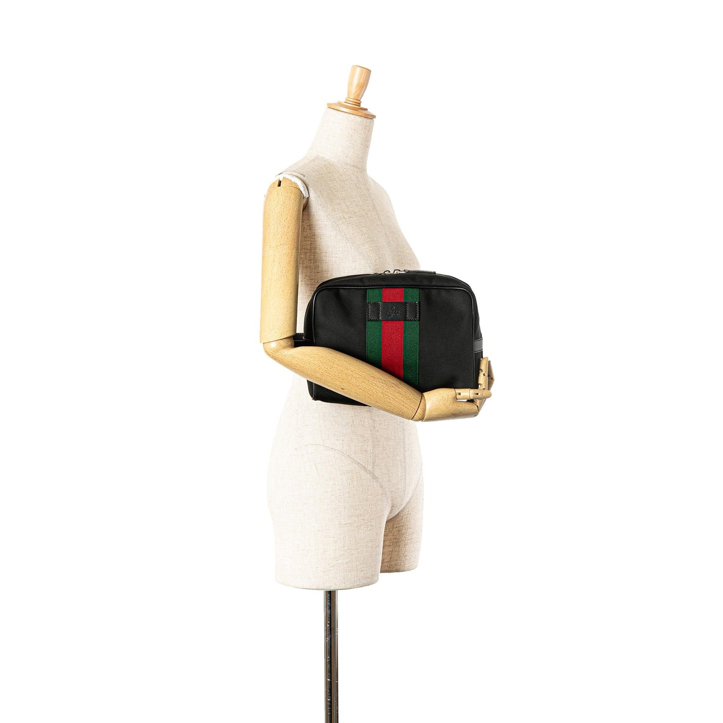 Gucci Techno Web Canvas Clutch