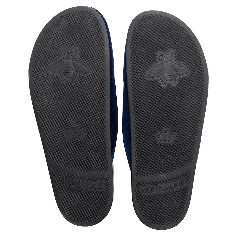 Gucci Velvet Horsebit Mules - Size 8 / 38 (SHF-20894)