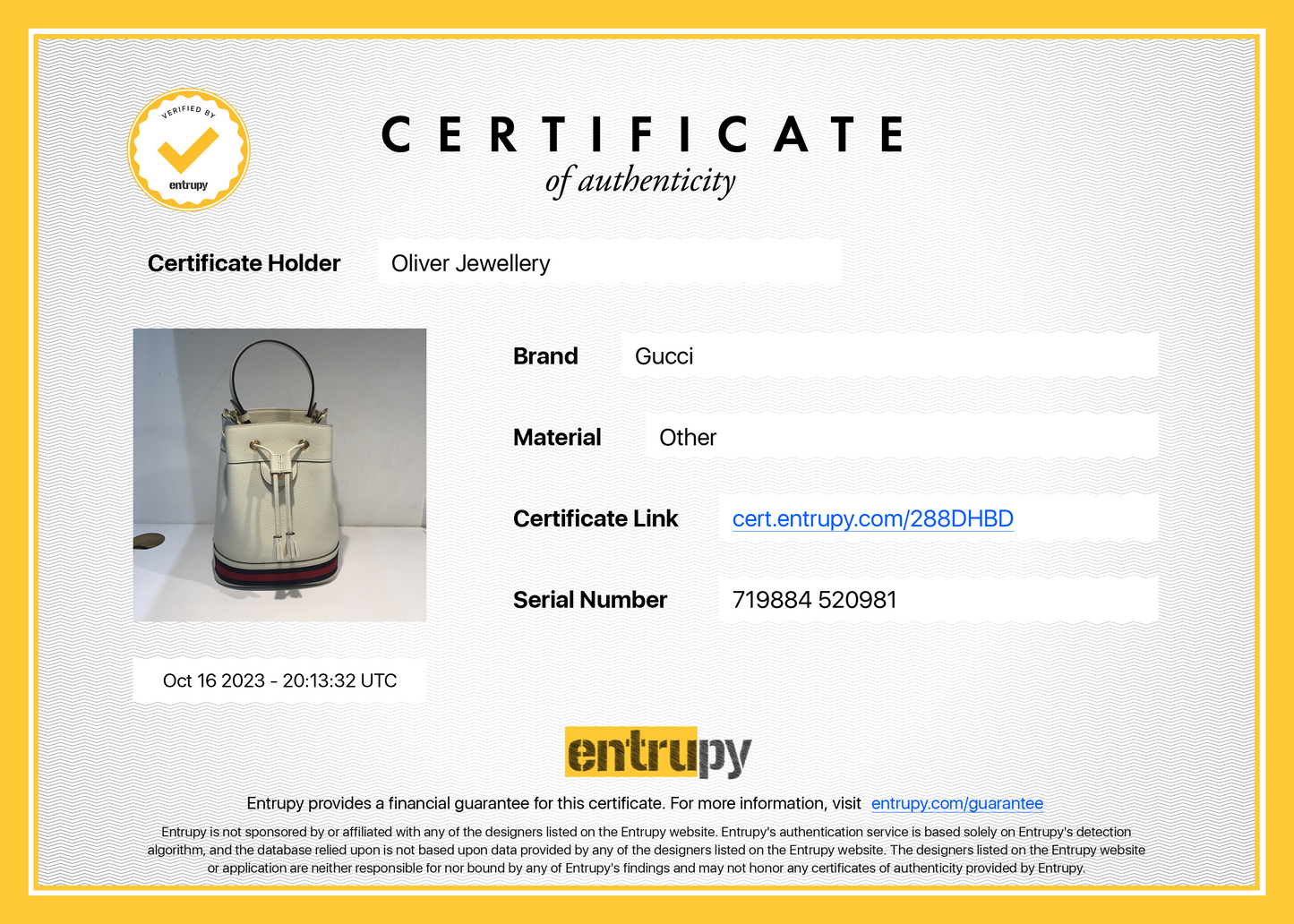Gucci White Calfskin Leather Web Ophidia Small Bucket Bag
