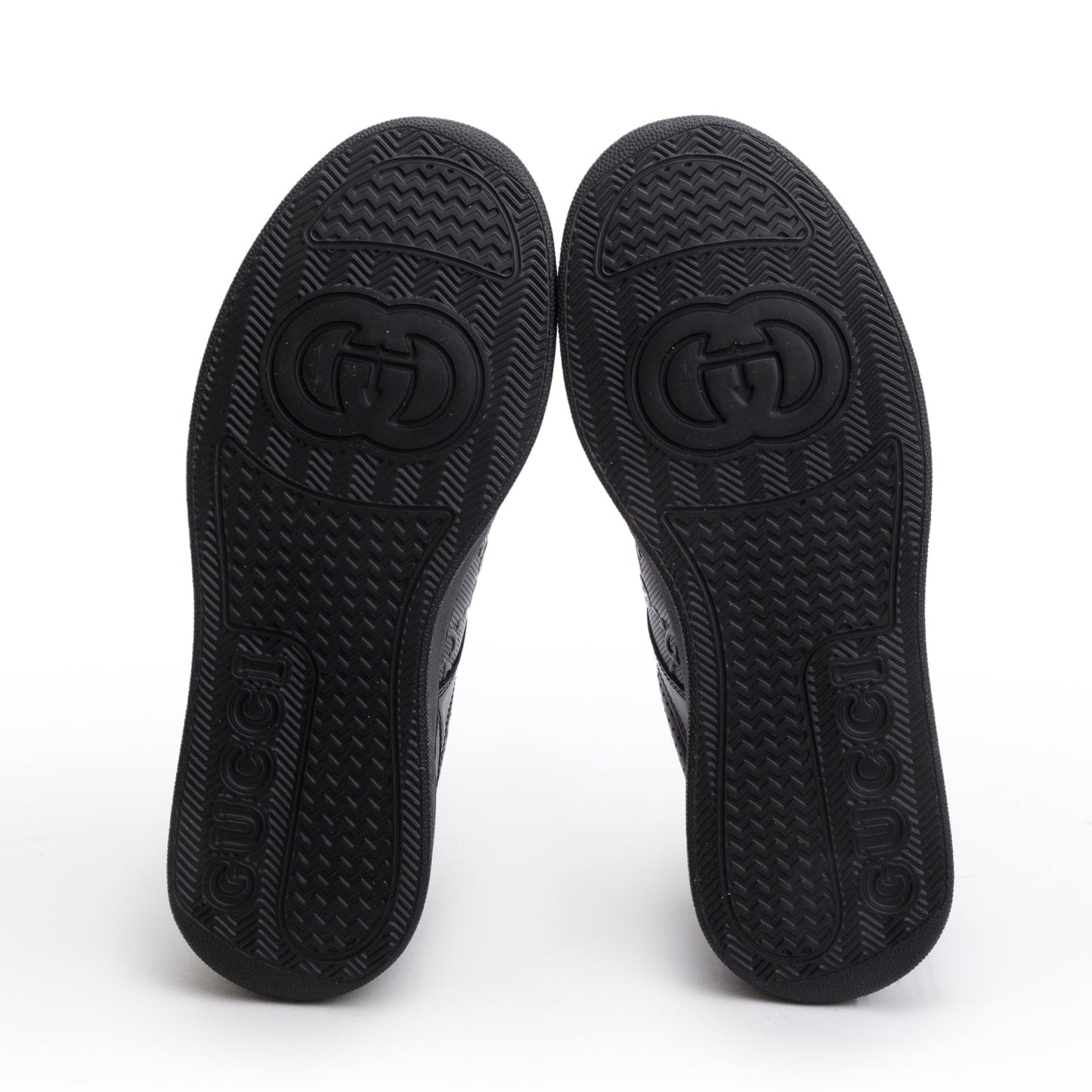 Gucci Black Embossed GG Logo Leather Chunky Sneakers