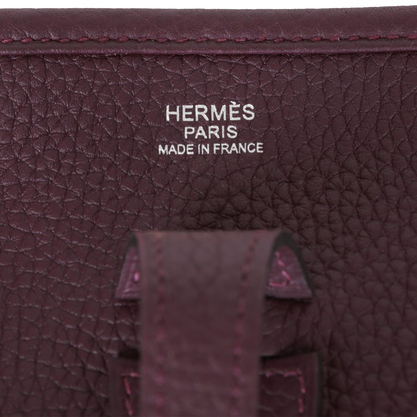 Luxury Hermes Evelyne III PM Cassis Clemence Palladium Hardware