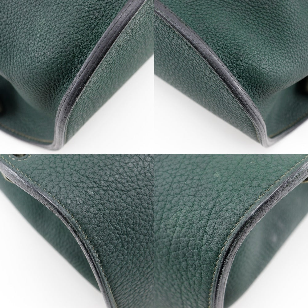 HERMES Backpack leather Green vintage Sherpa PM unisex(Unisex)