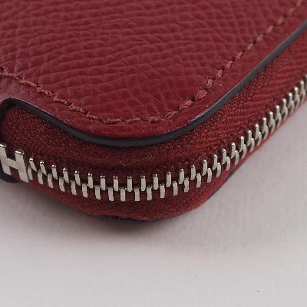 HERMES Long Wallet Purse Epsom, Silk Red Azap silk in Women