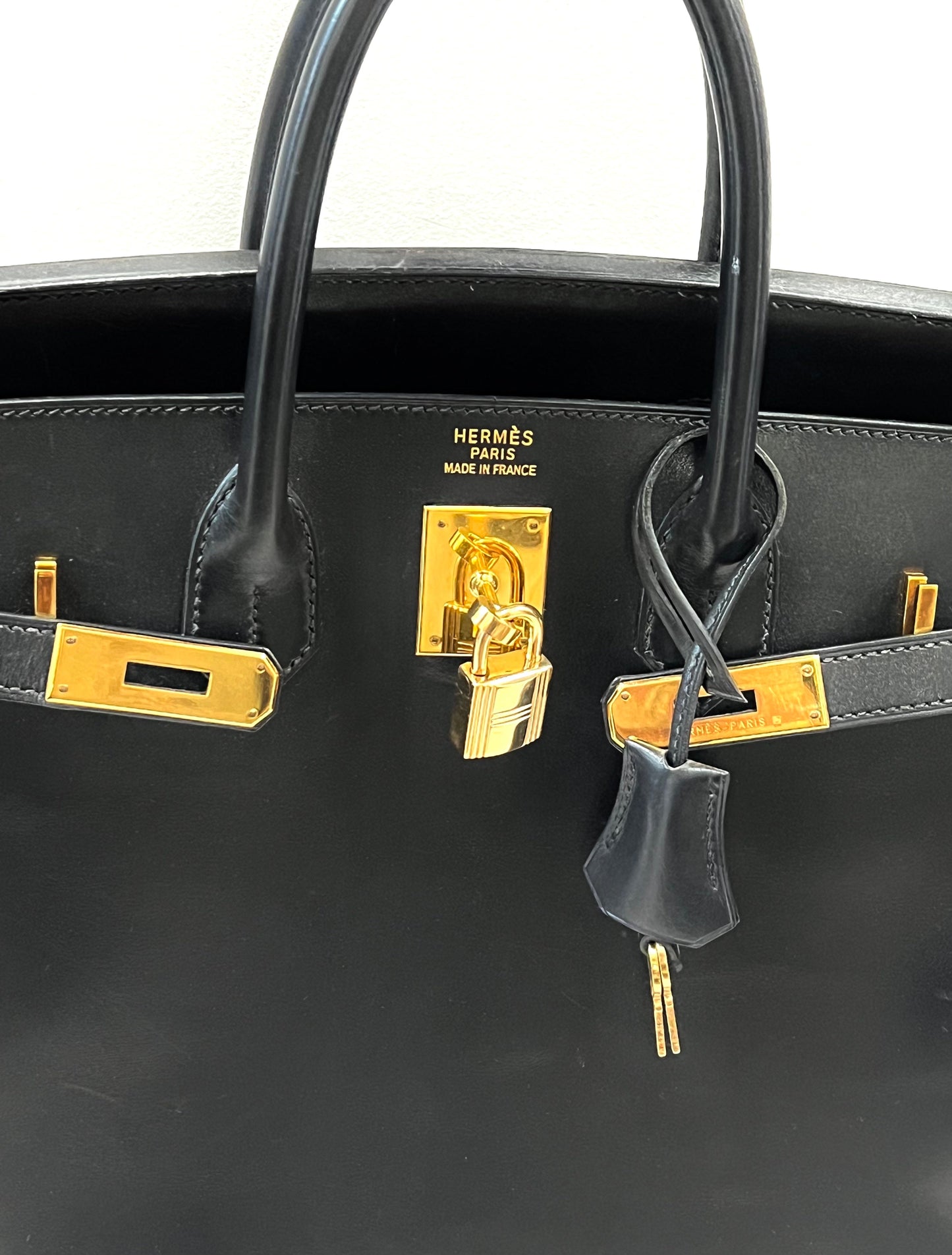 HERMÈS BOX BIRKIN 30 LEATHER HANDBAG