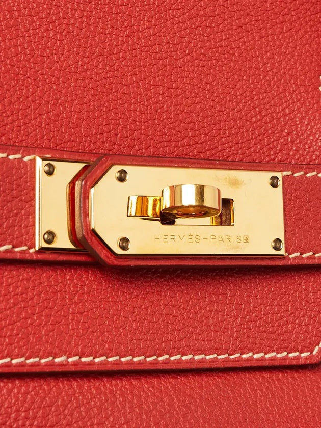 HERMÈS TOGO LEATHER BRIQUE 18K GOLD PLATED BIRKIN HANDBAG-HS