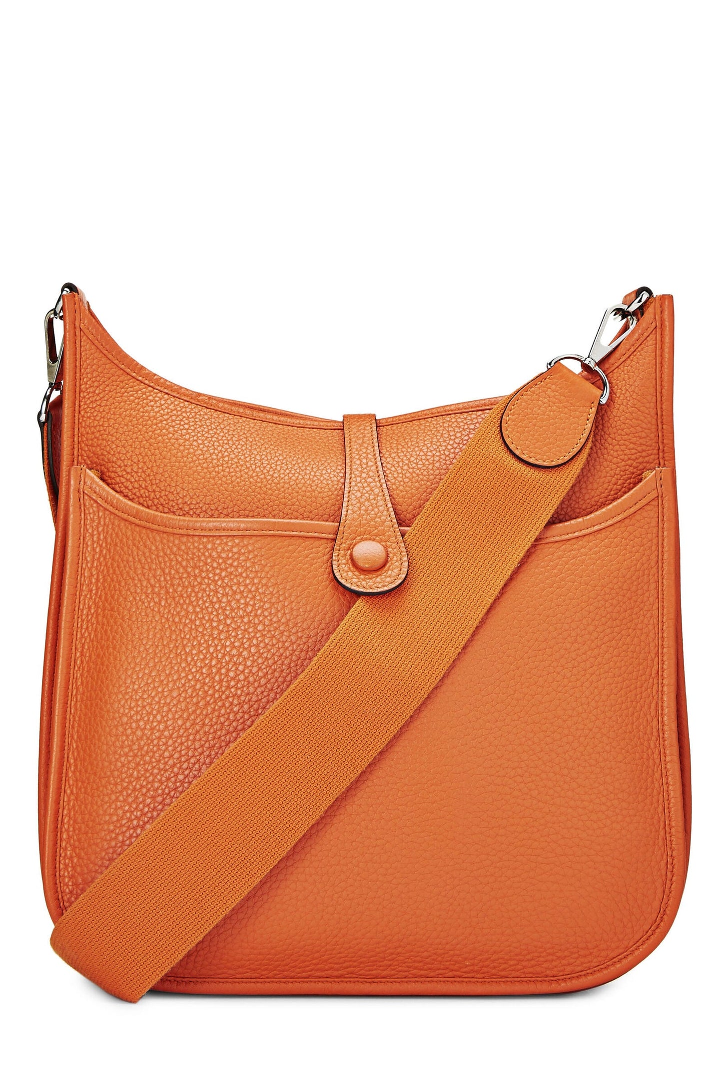 HERMÈS EVELYNE III PM CLEMENCE SHOULDER BAG IN ORANGE