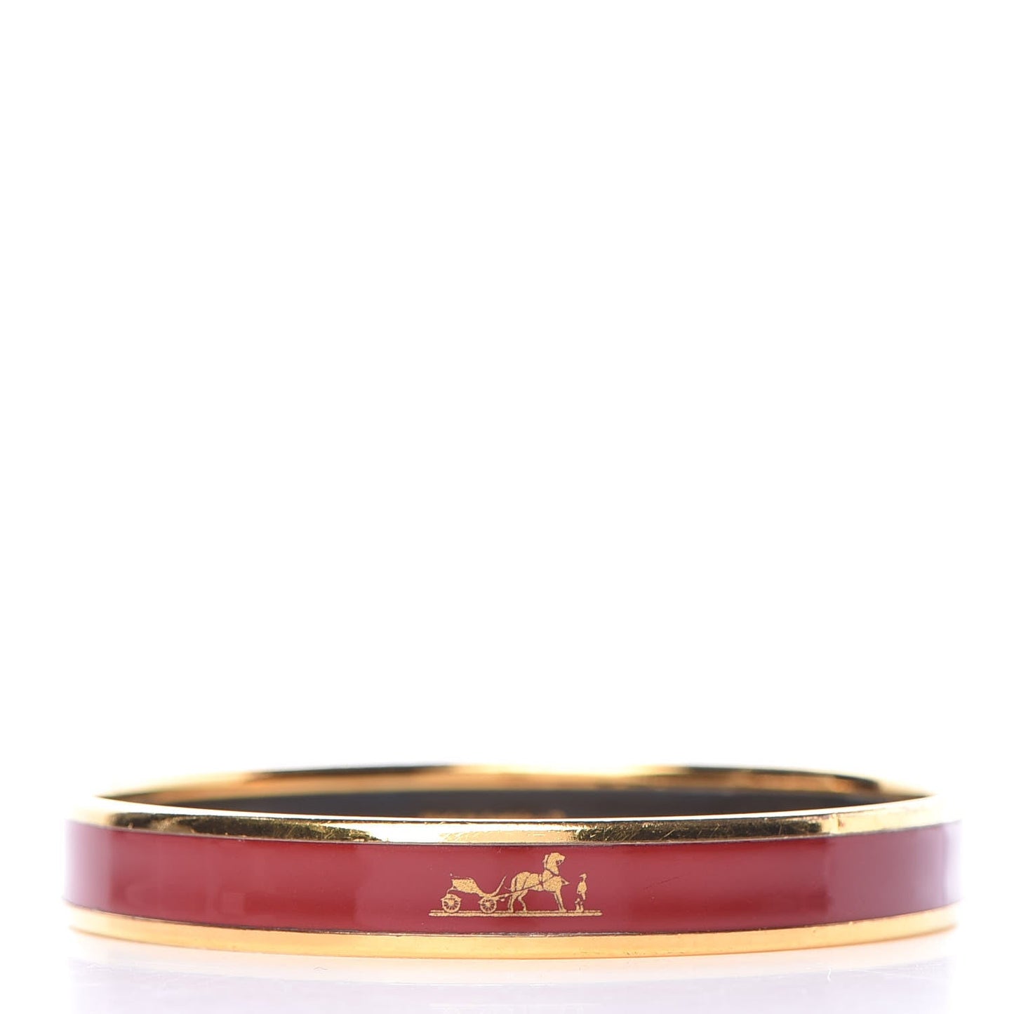 HERMÈS CALÈCHE NARROW ENAMEL BANGLE BRACELET