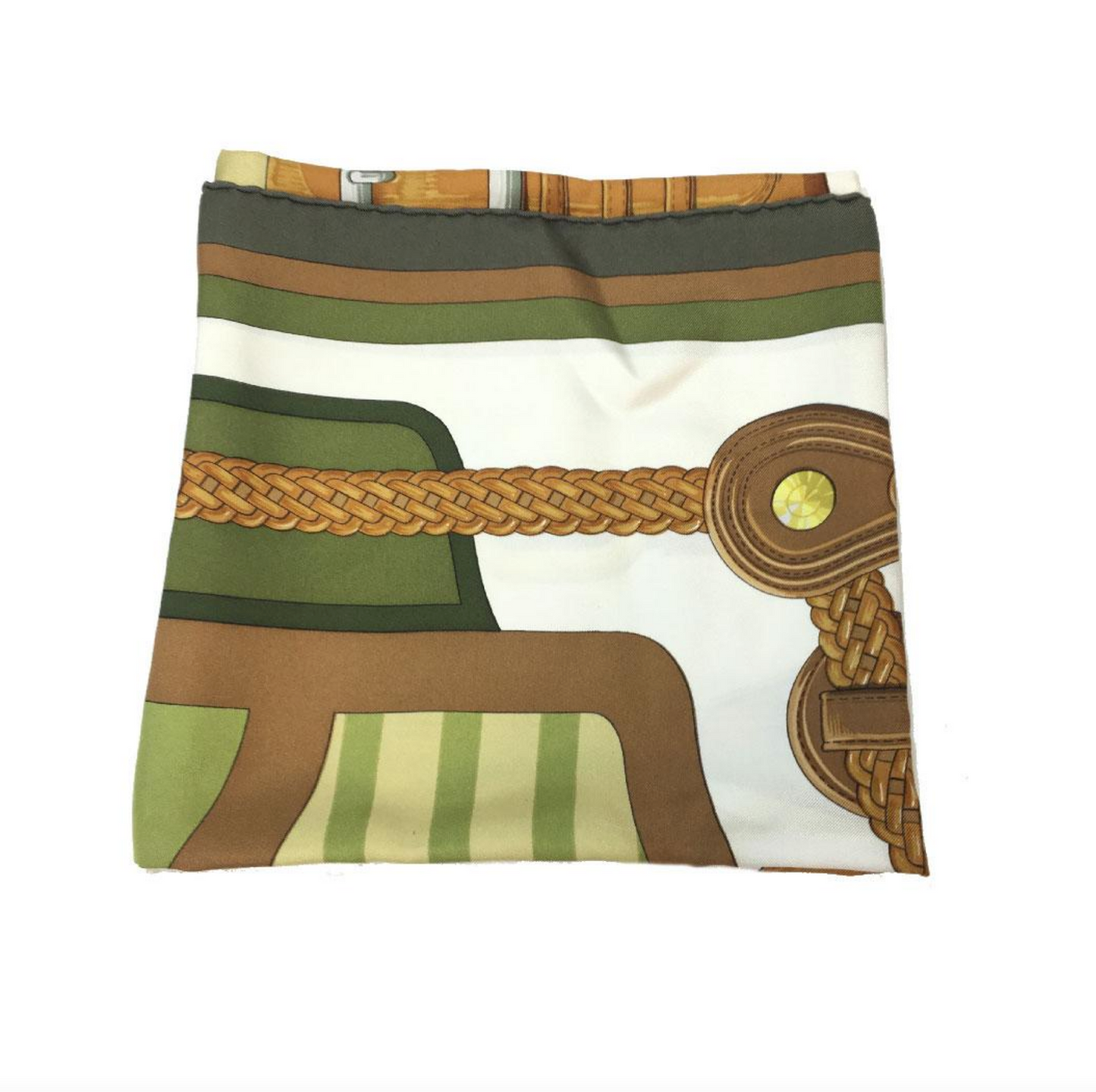 HERMÈS VINTAGE COACHING EQUESTRIAN BELT STRAP BRIDLE SILK SCARF