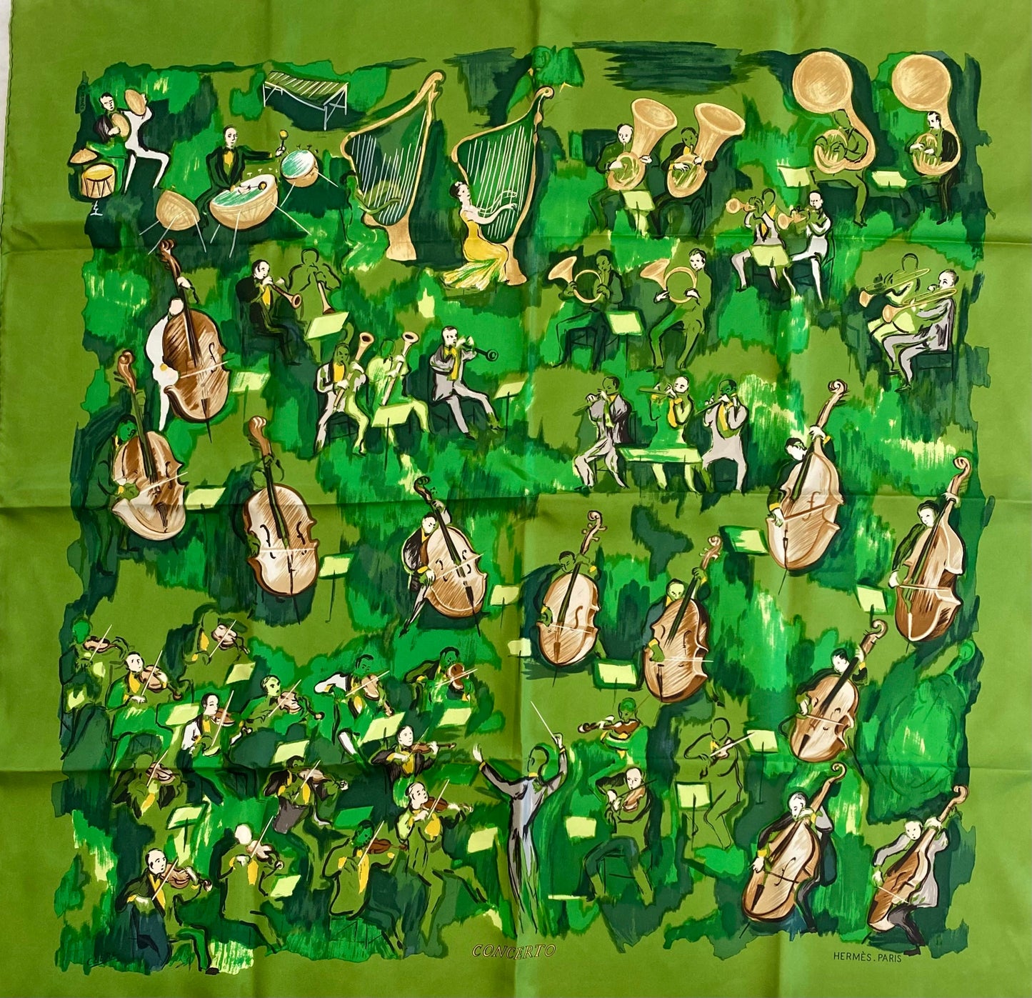 HERMÈS CONCERTO CARRE DE PARIS BY JEAN LOUIS CLERC SILK SCARF