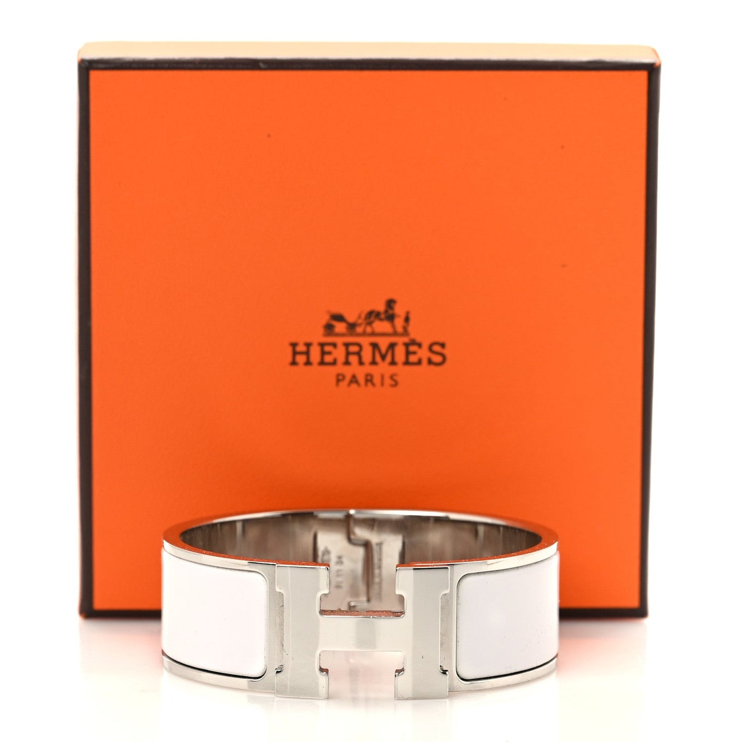 HERMÈS CLIC CLAC H ENAMEL WIDE CUFF BRACELET GM