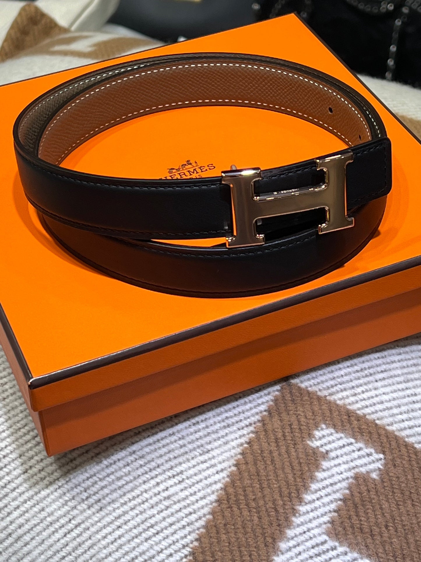 HERMÈS MINI CONSTANCE H BUCKLE REVERSIBLE BELT