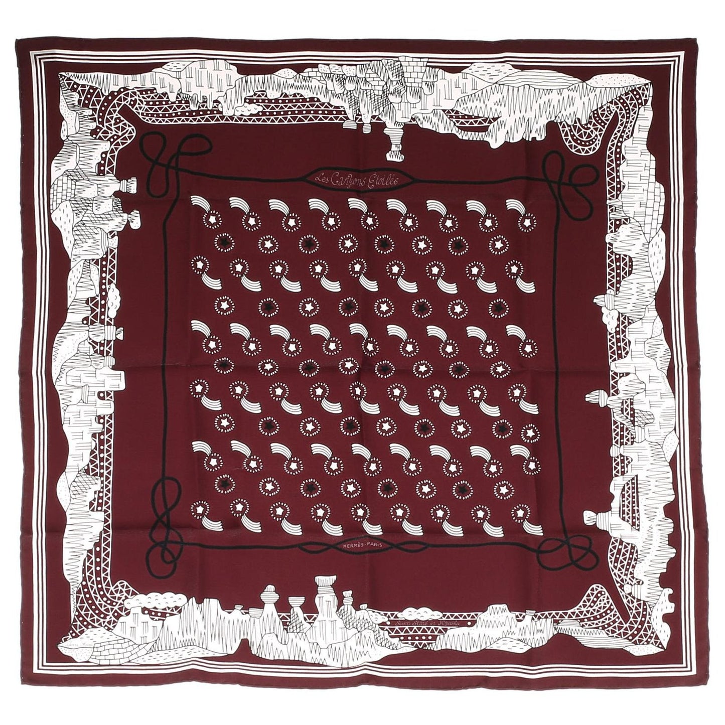 HERMÈS LES CANYONS ETOILES CARRE 55 SILK SCARF