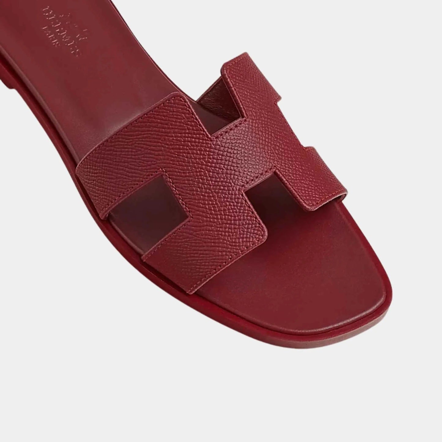 HERMÈS EPSOM LEATHER ORAN H SANDALS MULES