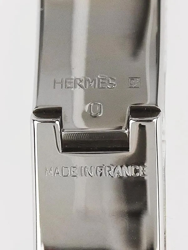 HERMÈS CLIC CLAC H ENAMEL PALLADIUM PLATED BRACELET PM
