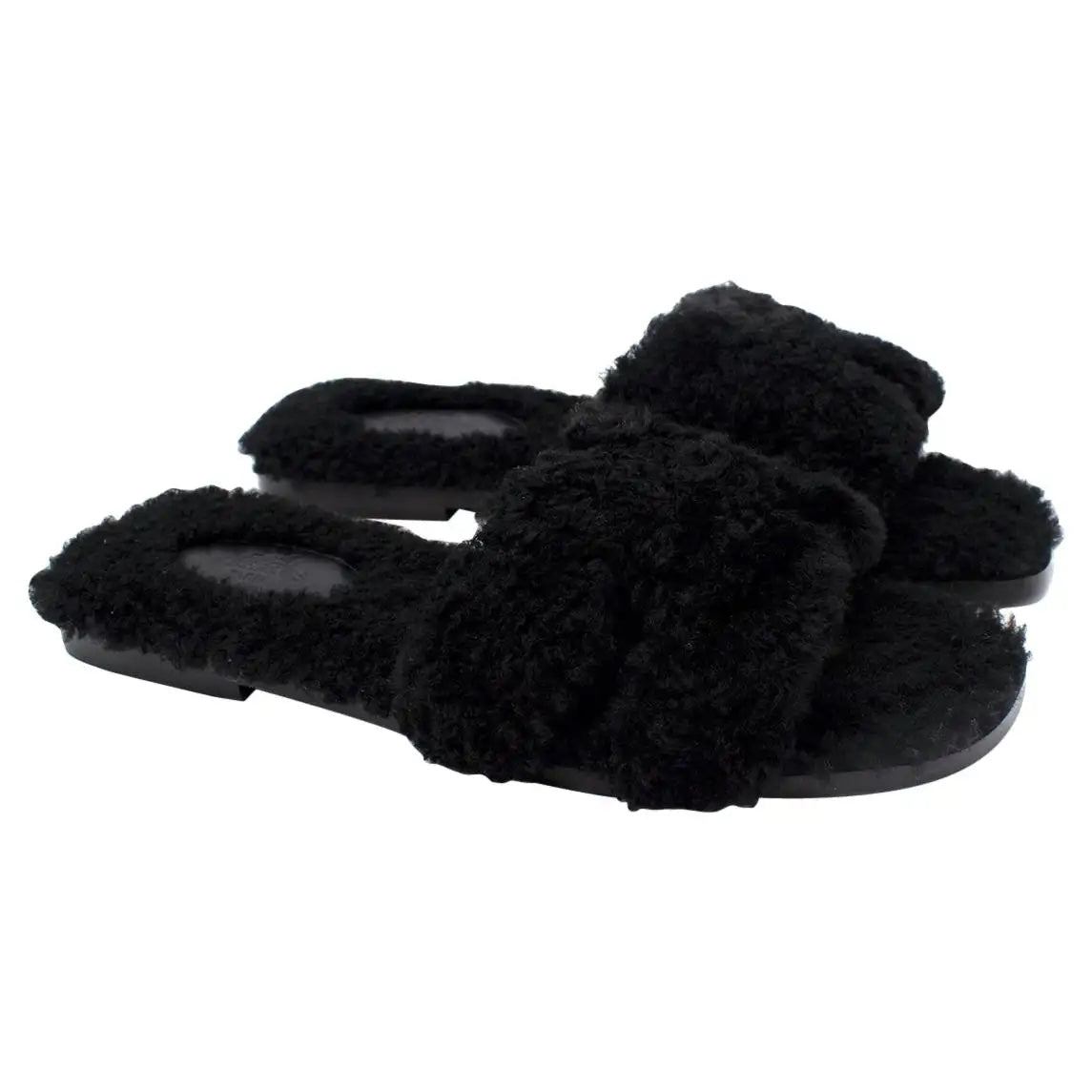 HERMÈS SHEARLING ORAN SANDALS