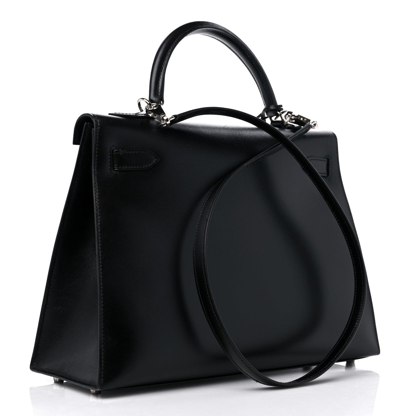 HERMÈS PHW KELLY 32 SWIFT LEATHER SHOULDER BAG