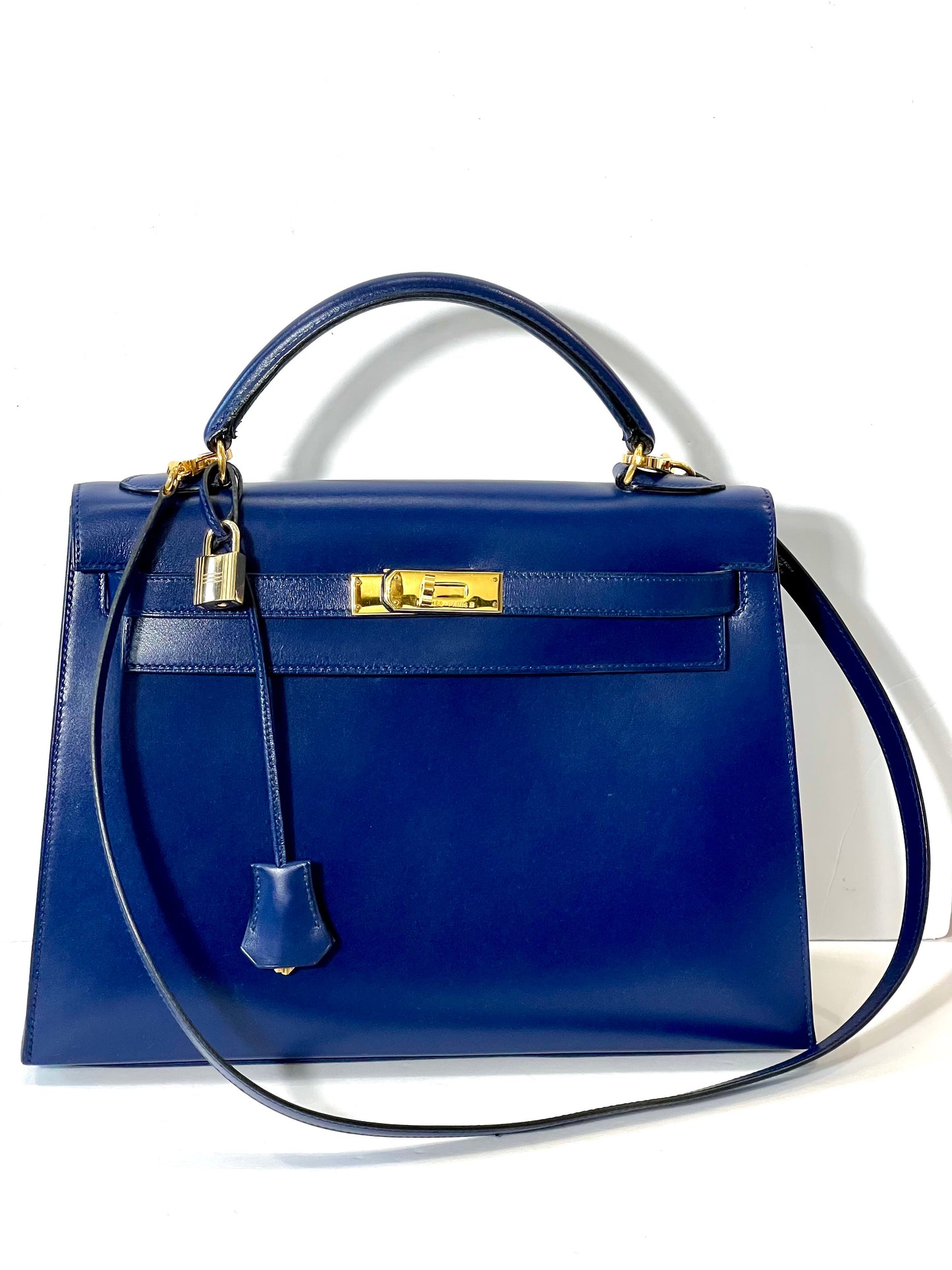 HERMÈS TADELAKT BOX LEATHER VINTAGE KELLY SELLIER 32 BAG