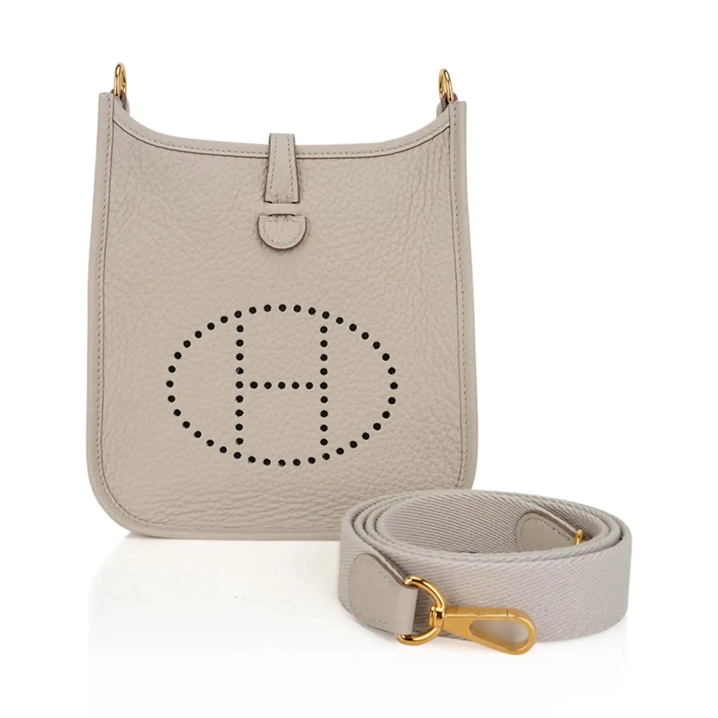 HERMÈS AMAZONE EVELYNE TAURILLON CLEMENCE LEATHER TPM BETON CROSSBODY