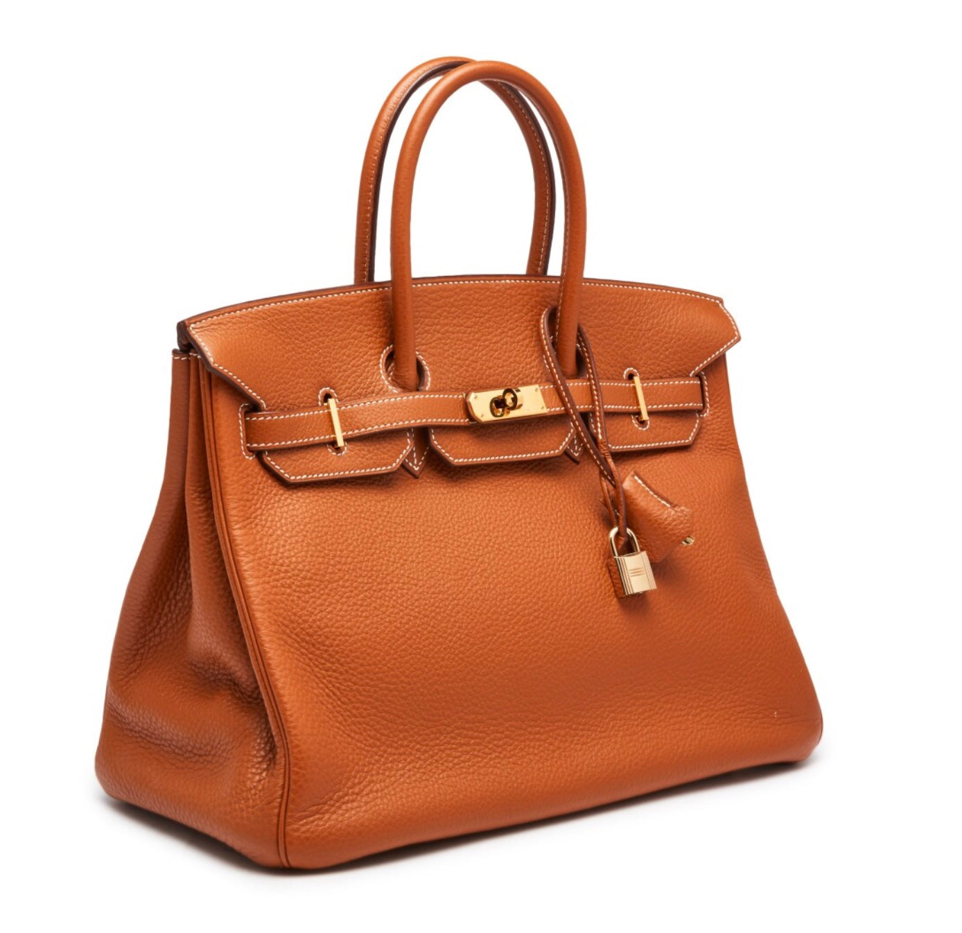 HERMÈS GOLD TAURILLON CLEMENCE LEATHER GOLD BIRKIN 35 HANDBAG