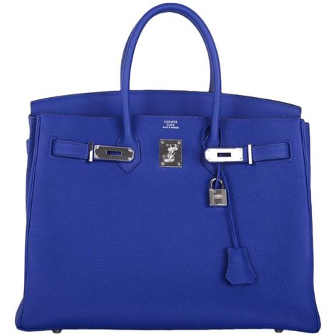 HERMÈS TOGO LEATHER BIRKIN 35 HANDBAG IN BLEU ELECTRIQUE