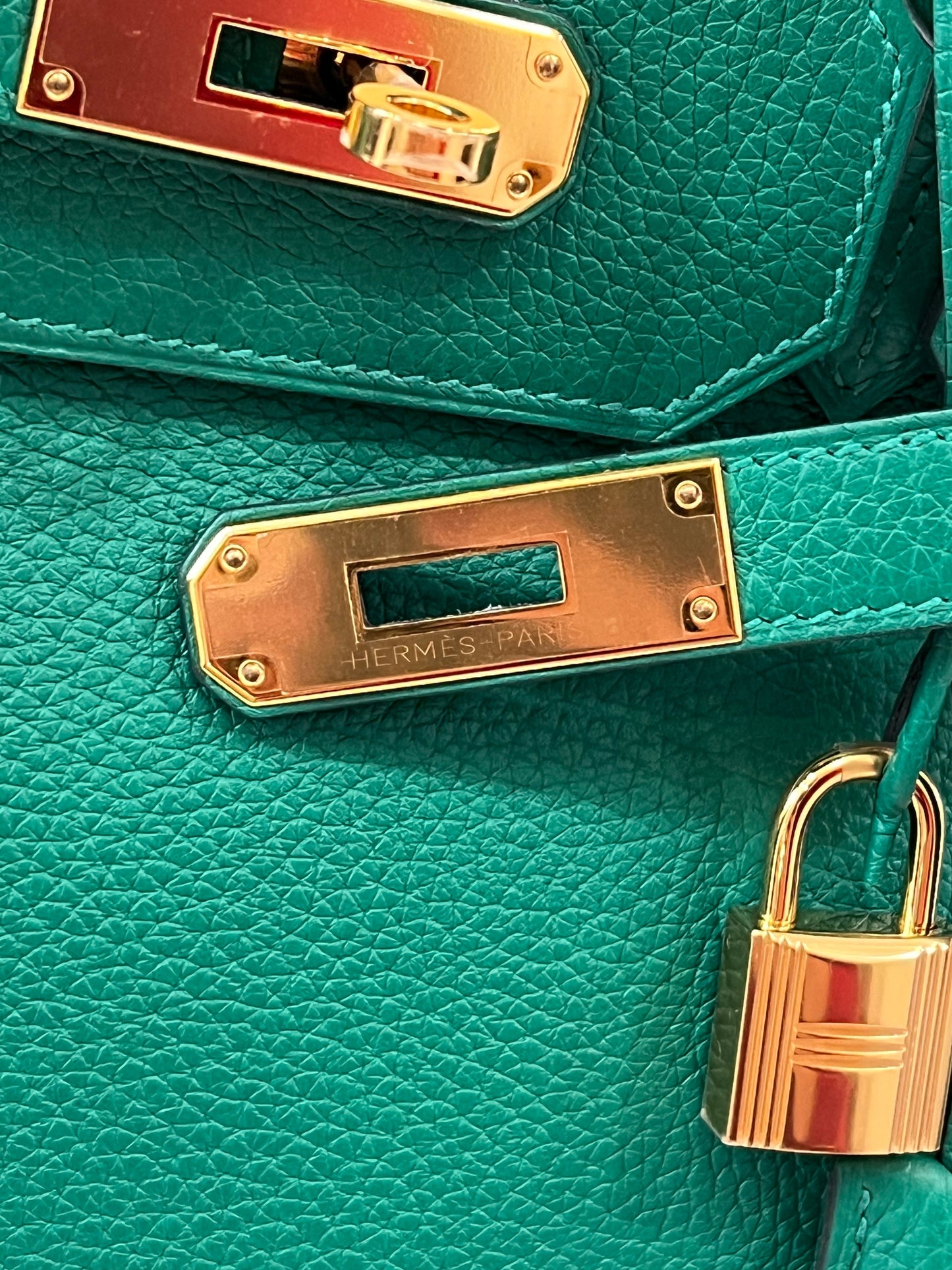 HERMÈS TOGO LEATHER BIRKIN 35 VERT VERTIGO HANDBAG
