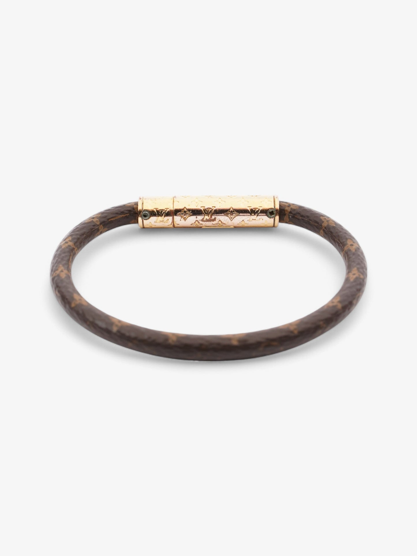Louis Vuitton Leather Bracelet Monogram Coated Canvas