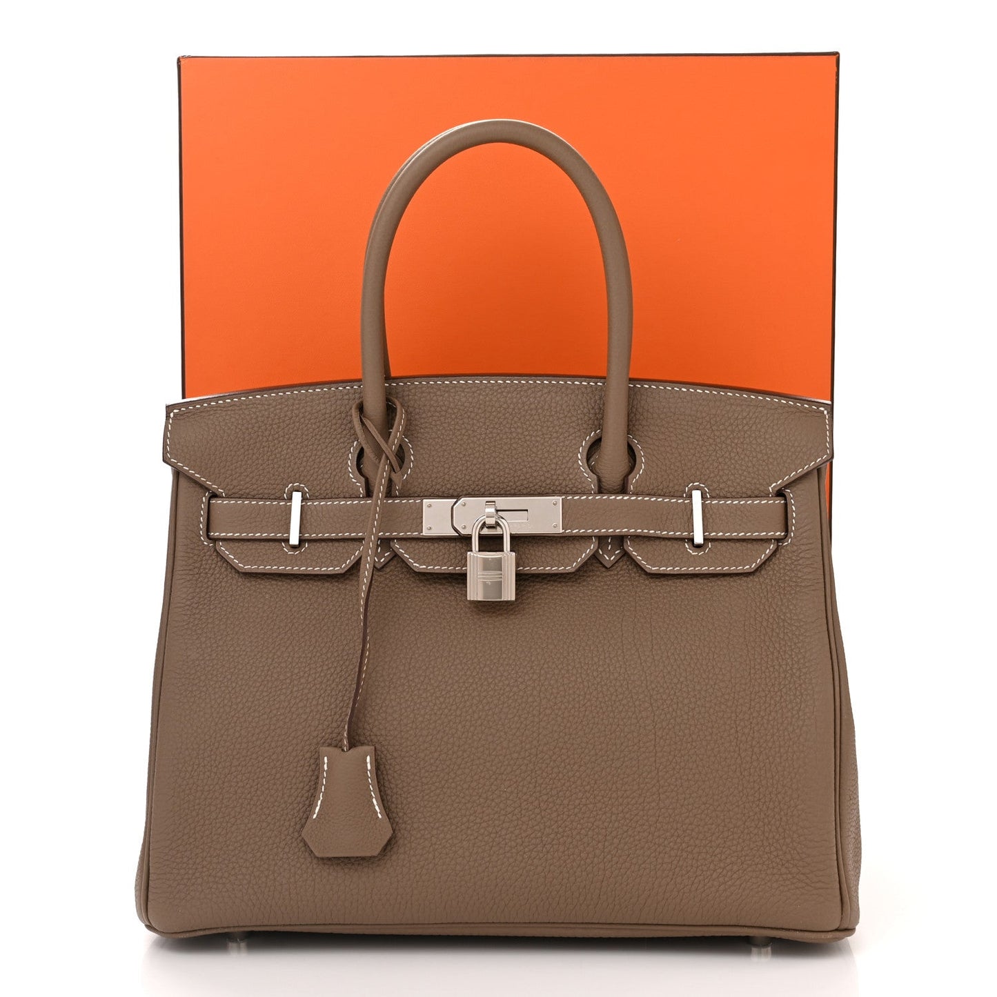 HERMÈS TOGO LEATHER BIRKIN 30 ETOUPE HANDBAG