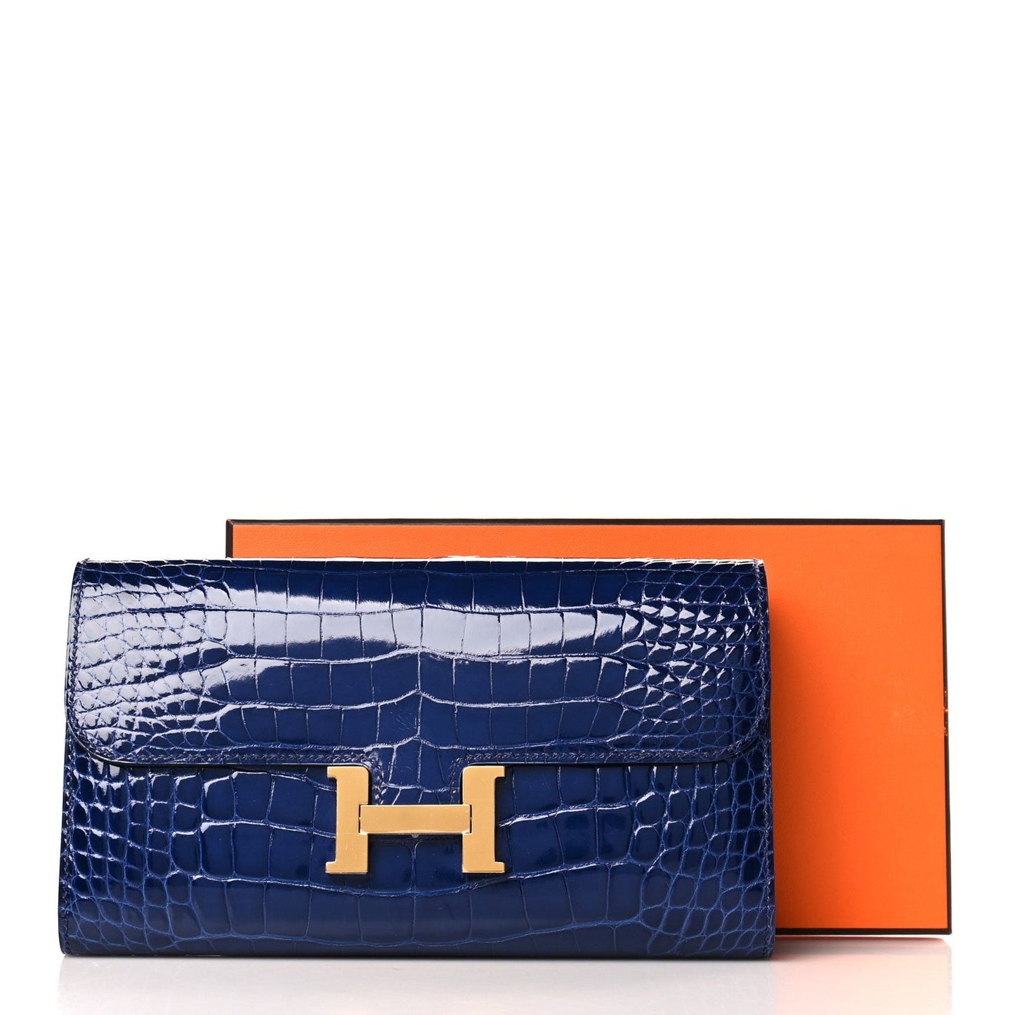 HERMÈS SHINY ALLIGATOR CONSTANCE WALLET