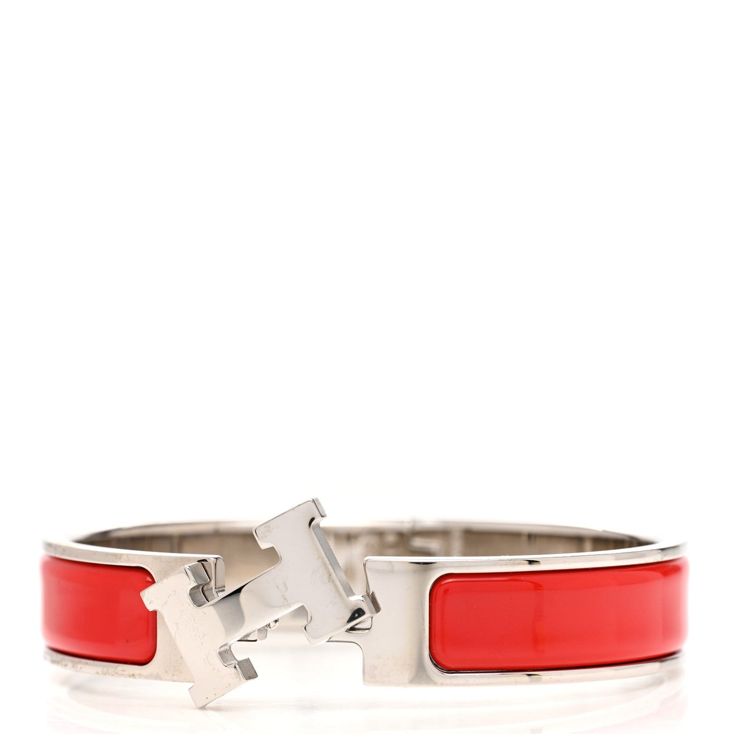 HERMÈS CLIC CLAC H ENAMEL BRACELET PM ROUGE AMARANTE
