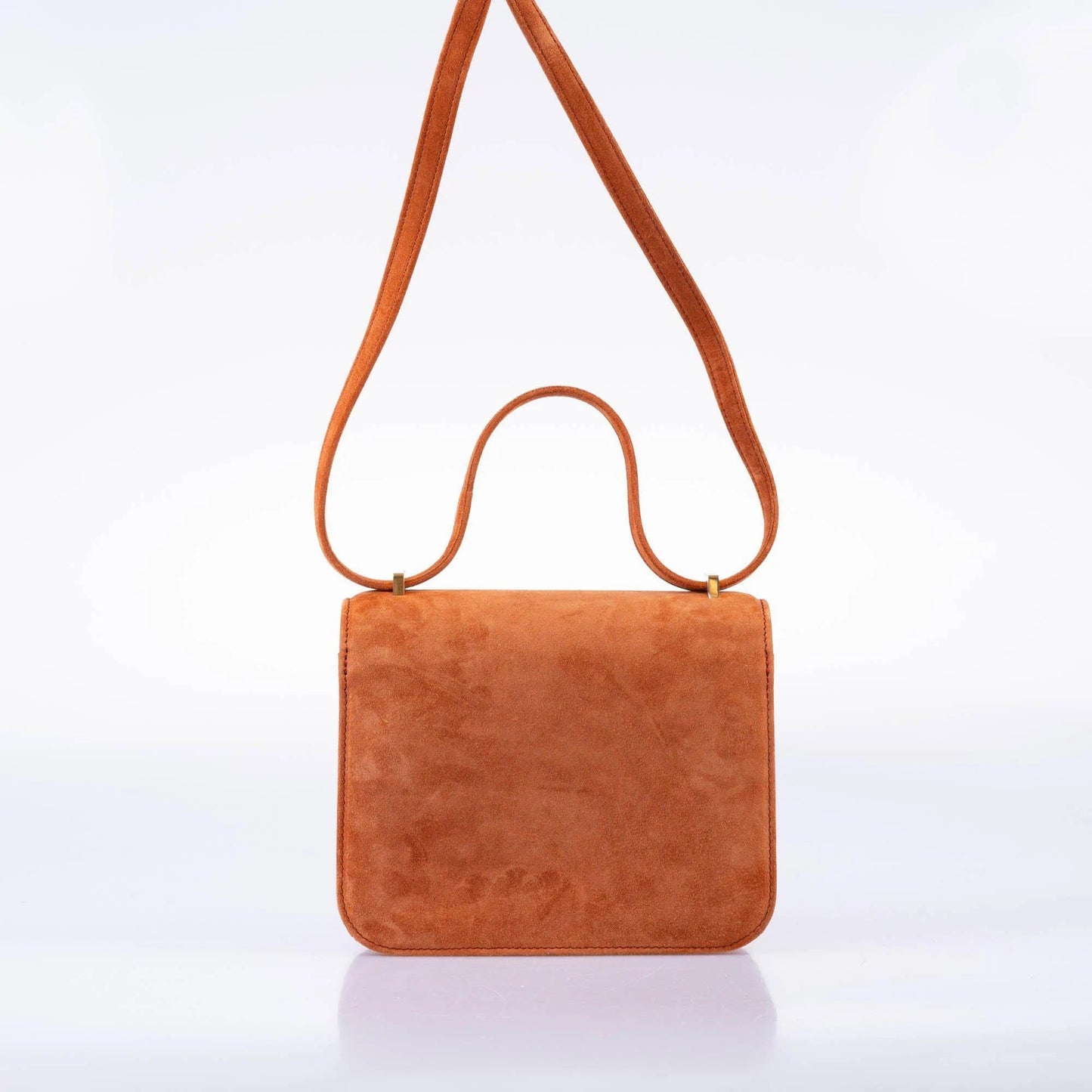 HERMÈS CONSTANCE 18 VEAU DOBLIS SUEDE VINTAGE SHOULDER BAG-DARK BROWN