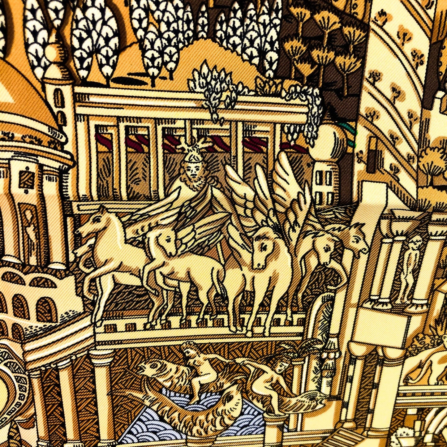 HERMÈS L'ATLANTIDE VINTAGE SILK SCARF BY ANNIE FAIVRE